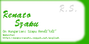 renato szapu business card